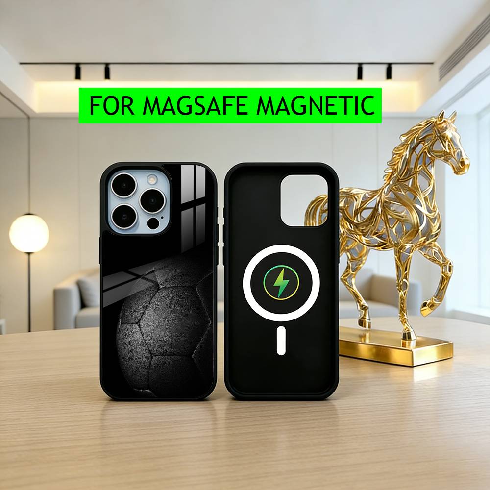 F-Football S-Soccer stitch texture Phone Case For iPhone17,16,15,14,13,12,11 Plus,Pro Magnetic For Magsafe Wireless Charging