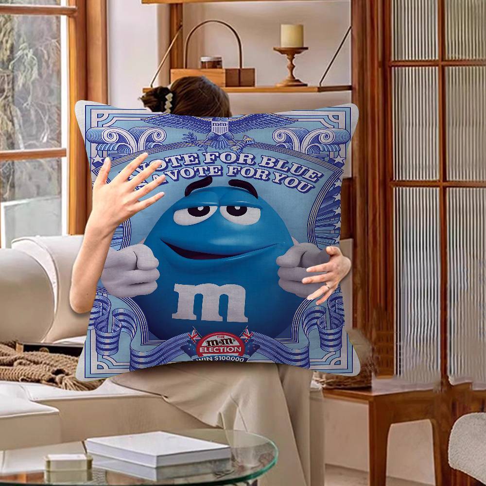 M&Ms Chocolate Office Cushion Pillowcase Car Cushion Cover45X45Cm Lumbar Pillowcase Sofa Pillowcover