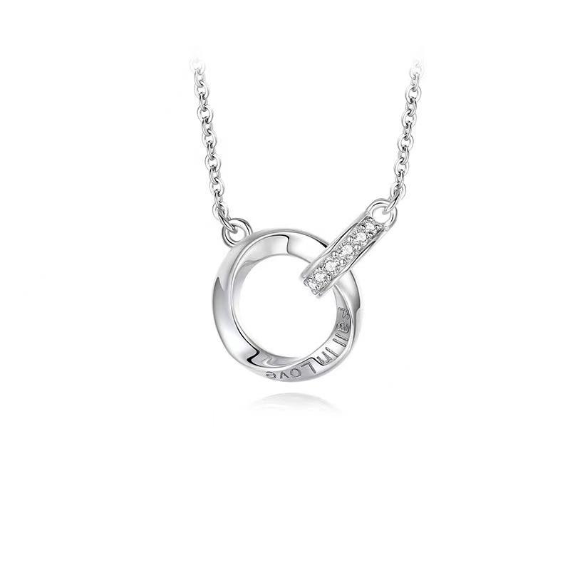 Mobius Ring Couple Necklace for Men & Women, Light Luxury, Versatile, Niche Design, Collarbone Accessories