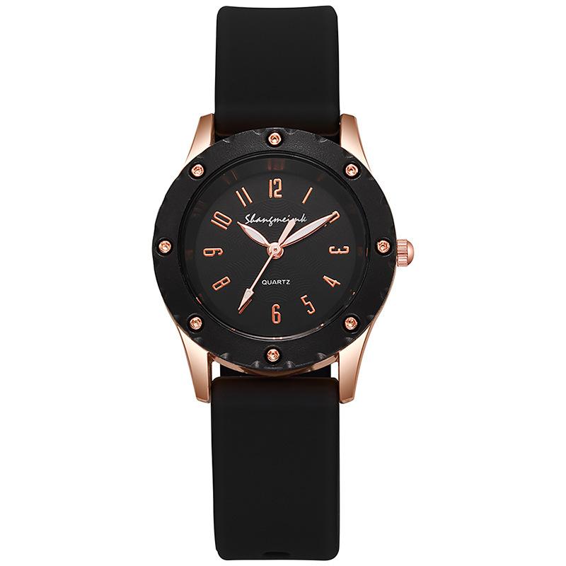 

Round Silicone Student Watch Digital Women S Watch Quartz Watch Trend Watch чорний