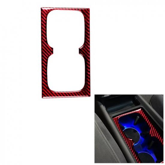 For Honda Civic 8th 2006-2011 Red Carbon Fiber Water Cup Holder Cover Trim