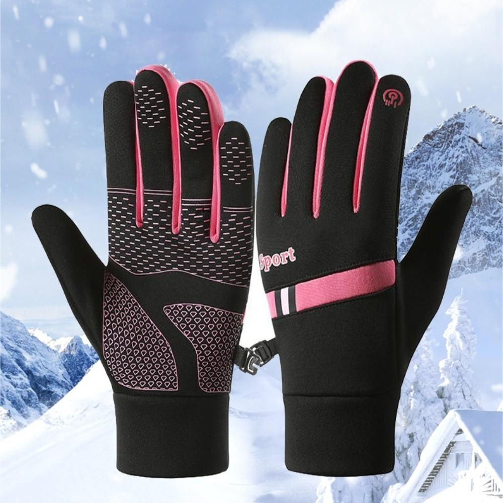 Lock Buckle Winter Cycling Gloves Warm Outdoor Gloves Mountaineering