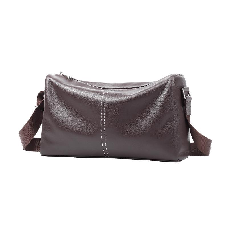 

Мужская большая сумка-кроссбоди из натуральной кожи - Повседневная сумка на плечо из коровьей кожи высшего слоя кофейный