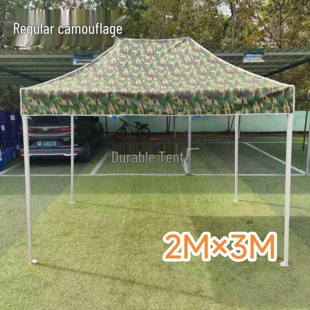 Camouflage Four-Corner Telescopic Tent with Side Walls – Cold Protection, Sun Shade, Waterproof Oxford Cloth