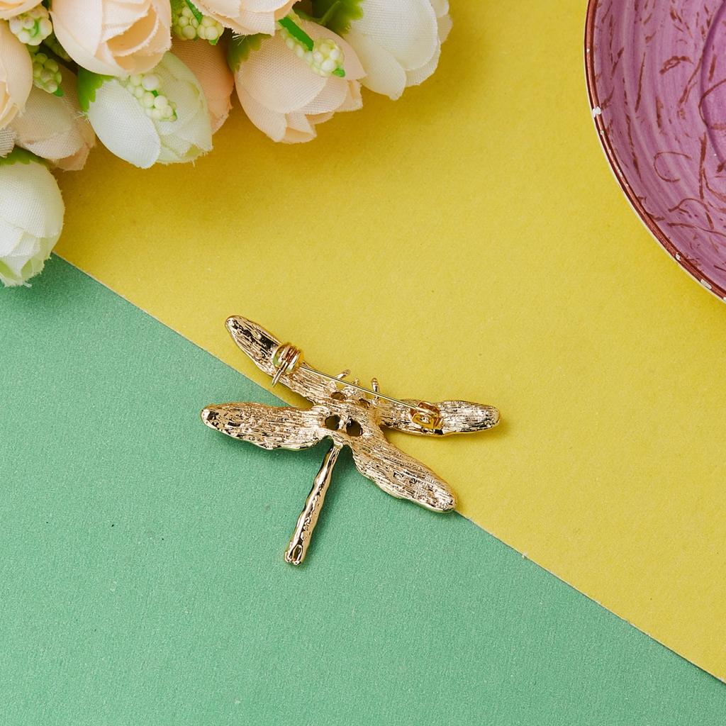 Temperament Blue Green Enamel Flying Dragonfly Brooches For Women Men Exquisite Classic Insect Animal Lapel Pins Party Jewelry