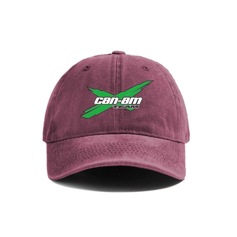 Can Am Team Baseball Cap Distressed Hats Cap Unisex Retro Outdoor Summer Adjustable Can Am Logo BRP Hat