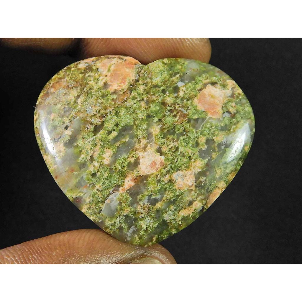 73Cts. AAA Natural Unakite Heart Healing Crytsal Loose Gemstone 31X37X07 MM SK-1839