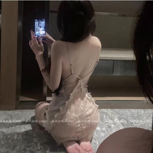 Sex underwear sexy lace splicing French lace sexy plus code suspender nightdress large size suit