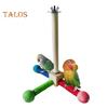 Spinning Birds Stand Perch Toy 360 Degree Rotation Wooden Exercise Wheel Parrot Perch Cage Accessories for Parakeets Budgies Lovebirds Finch Conure