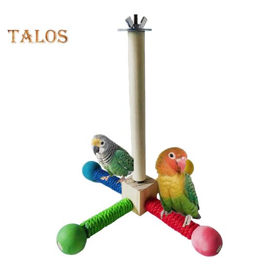 Spinning Birds Stand Perch Toy 360 Degree Rotation Wooden Exercise Wheel Parrot Perch Cage Accessories for Parakeets Budgies Lovebirds Finch Conure