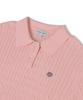 WACKY WILLY Women'S Lily Wappen Cable Collar Short Sleeve Knit Pink