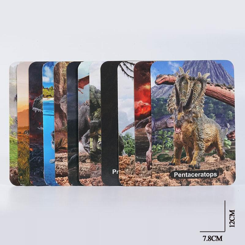 16PCS Tear Proof Dinosaur Ocean Animal Flash Cards Waterproof Learning Cards Dinosaur cards (english version)