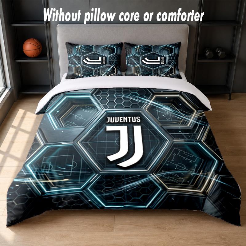 Set Biancheria da Letto Juventus FC Design 1 Copripiumino + 2 Federe Morbido Traspirante Biancheria da Letto per la Casa