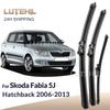 For Skoda Fabia 5J 2006-2013 2007 2008 2009 2010 Wiper Front&Rear Wiper Blades Windshield Windscreen Window Brushes 21"+21"+13"
