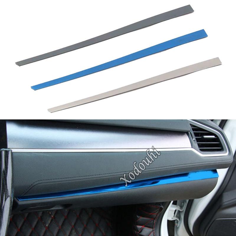 Car Center Console Co-pilot Storage Box Strip Trim Accessories Decor Sequ for Honda Civic 10th 2016 2017 2018