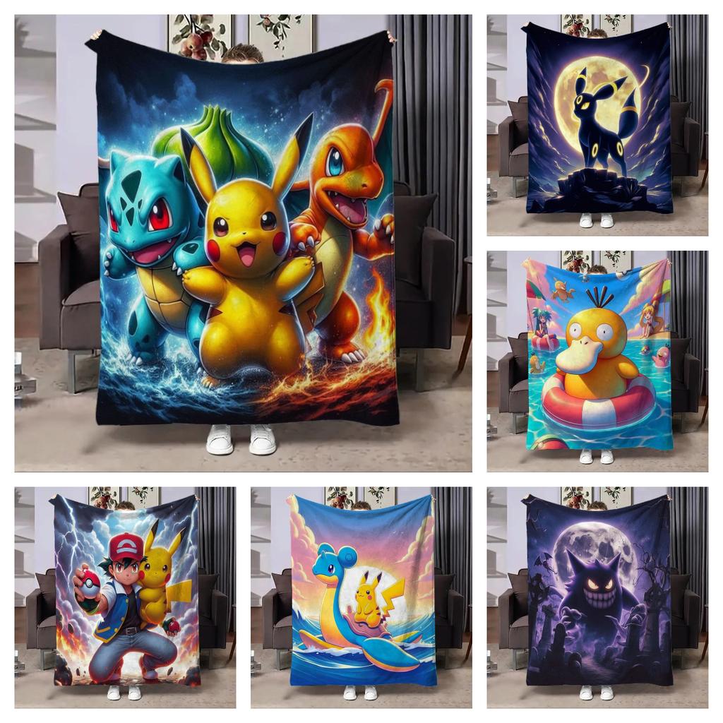 Charizard Pokemon Japan Cartoon Flannel Blanket Fluffy Children and Adults Sofa Plush Bedspread Throw Lunch Blanket for Sofa Bed