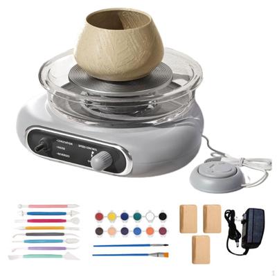 Mini Kit de Roda de Cerâmica para Formação de Argila Máquina de Fabricação de Cerâmica com Velocidade Ajustável Cinza