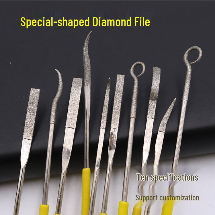 

Craftsmanship 10-Piece Irregular Shape Diamond File Set, 3*140 mm Alloy 3*140mm