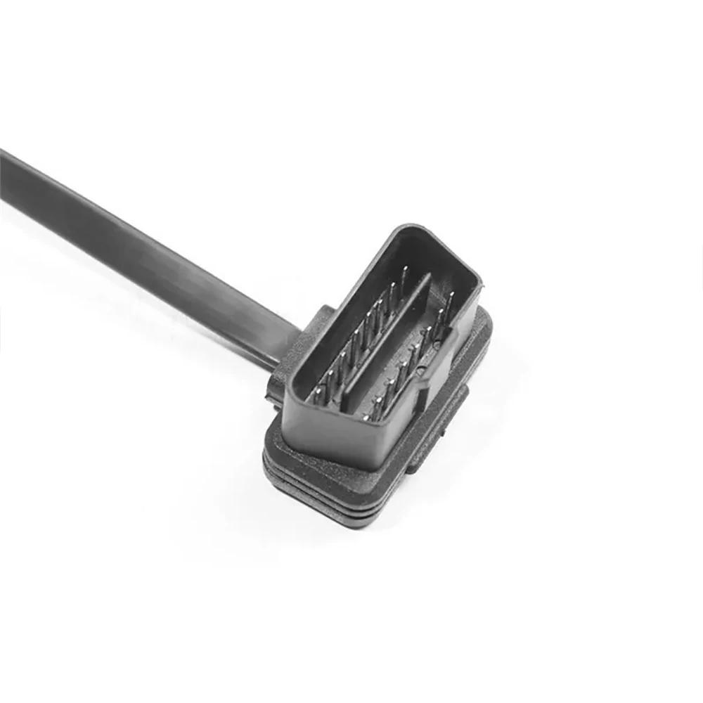 60CM With Power OBD Switch Cable OBD2 16 Pin Male To Female Right Angle Extension Cable Diagnostic Tool