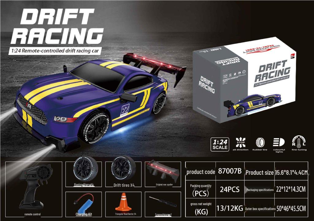 High-Speed 4WD RC Drift Car with Lights - Remote Control Racing Model