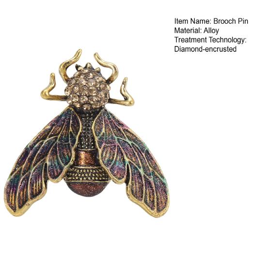 Animal Shape Brooch Rhinestones Inlaid Enamel Pin Vivid Appearance Coat Lapel Bag