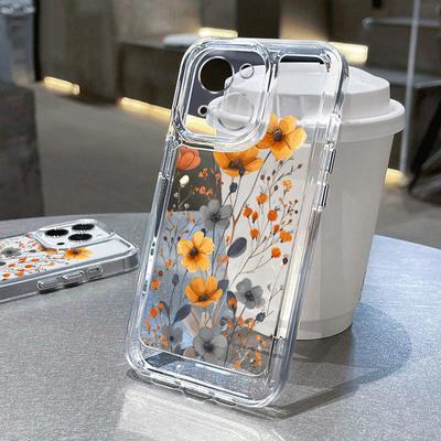 Custodia Trasparente con Motivo di Foglie di Fiori Per Iphone 16 15 14 Pro Max 13 12 11 Pro Max Xs Max Xr X 15 14 7 8 Plus Se2020 Se2022 Copertura Morbida in Silicone Antiurto