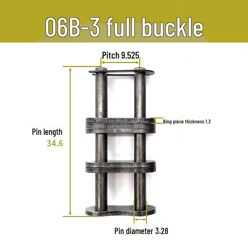 

A, B Type Three-Row Chain Link Connector: Full, Half, & Combined Links in Sizes 10A-32A
