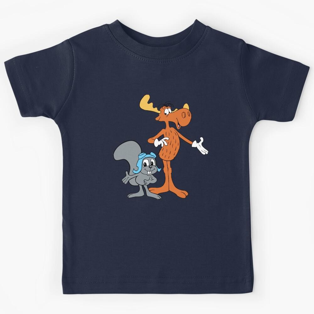 Copy of Rocky and Bullwinkle - Saturday Morning Cartoon - Classic Cartoon Kids T-Shirt 140