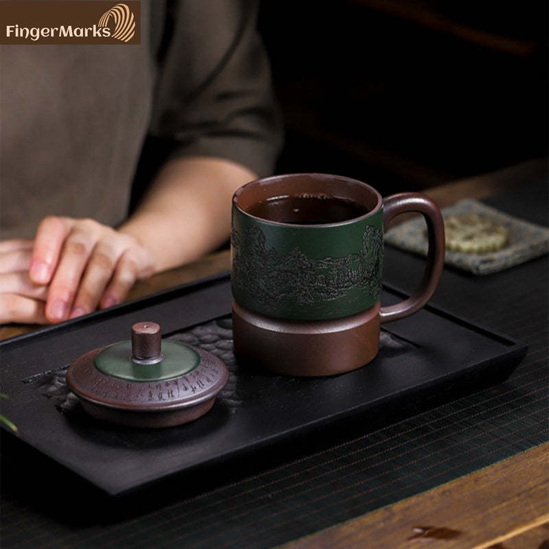 380ml |Master Handmade Yixing Zisha Tea Mug | Jiangshan Ru Hua - Jinsha Zi Ni