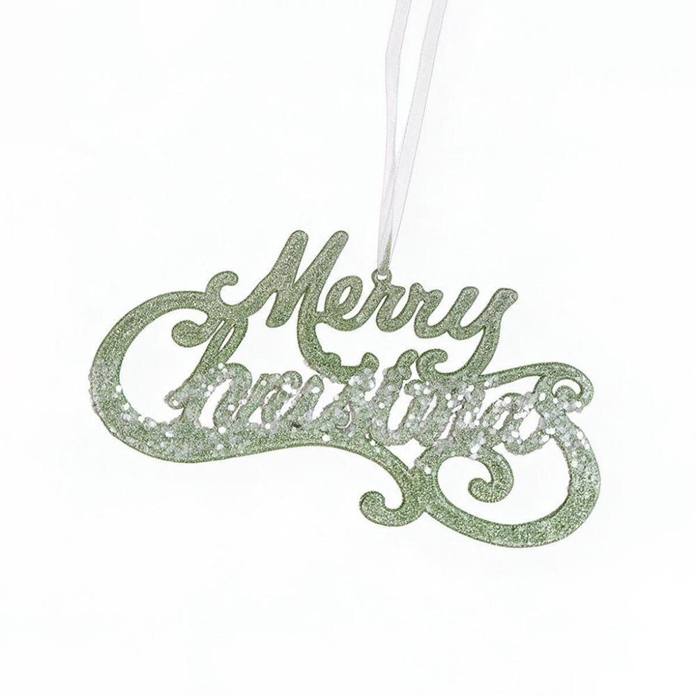 Glitter Christmas Merry Letter Sign Dazzling Xmas Tree Hanging Ornament Wreath
