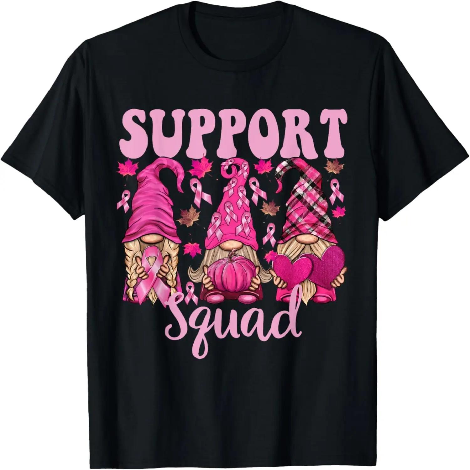 Breast Cancer Shirt for Women Gnomes Support Squad Gnomies T-Shirt S