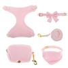 RENEWREVITAL Dog Cute Dog Harness with Adjustable Leash Set for Pet Medium 1 Set Harness, Bow, Puppies, Vest, Size, Pink,