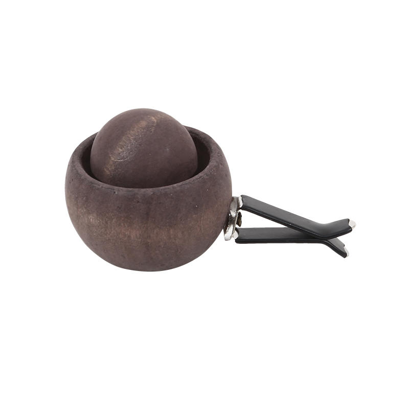 Handmade Car Mounted Circular Diffuser Wood Aromatherapy Natural Black Walnut Solid Wood for Car Air Conditioning Vents