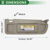 Motoforti Right Passenger Sun Visor Assembly with Mirror, Plastic, for Honda Civic 2009-2011, Beige, Part Number 83230-SNA-A01ZE