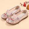 Summer New Middle-aged and Old Mesh Hollowed-out Hanfu Embroidered Shoes with Soft Soles and One Pedal Cloth Shoes for Women