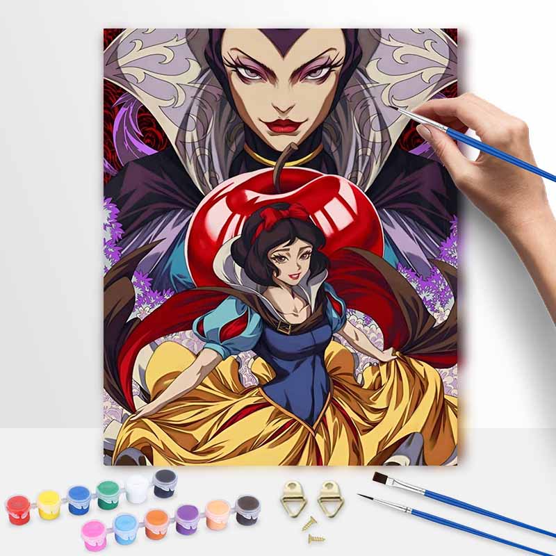 Disney Evil Queen Snow White Oil Paint by Numbers Painting Kit Handmade Diy Home Decor Gifts Wall Art Modern Bedroom Canvas Hobby Crafts