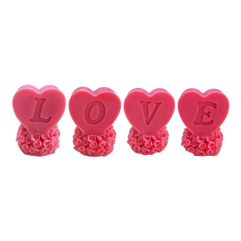 Forma na aromaterapii na svíčku Rose Heart Love Silikonová forma Forma na zdobení dortů na čokoládu Ručně vyrobená forma na svíčku