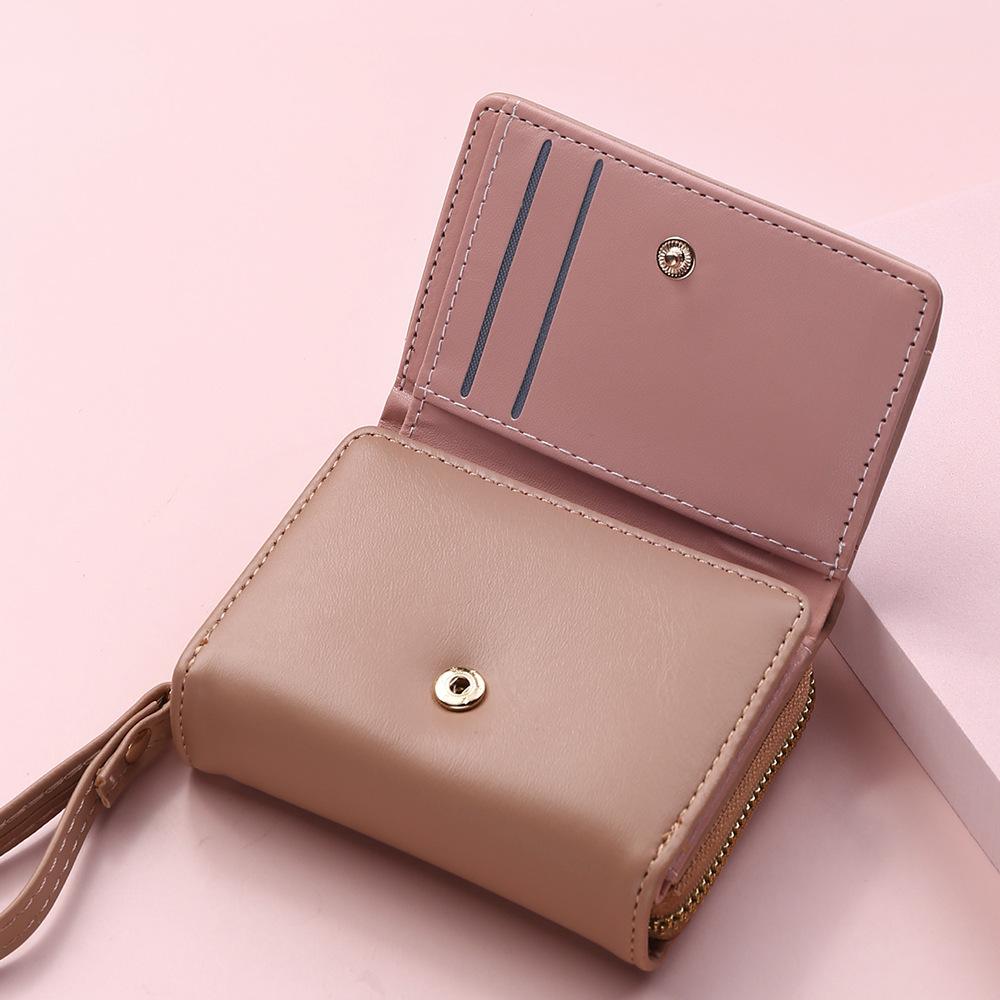 Waterproof Triple Fold Wallet PU Leather Mini Coin Pouch Fashion Simplified Purse Work