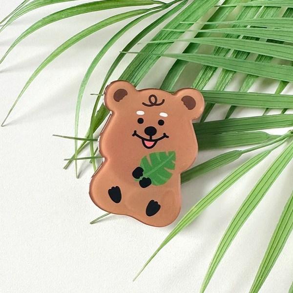 Niedliche Blatt-Quokka-Figur Smart Talk, transparent, 1 Stück