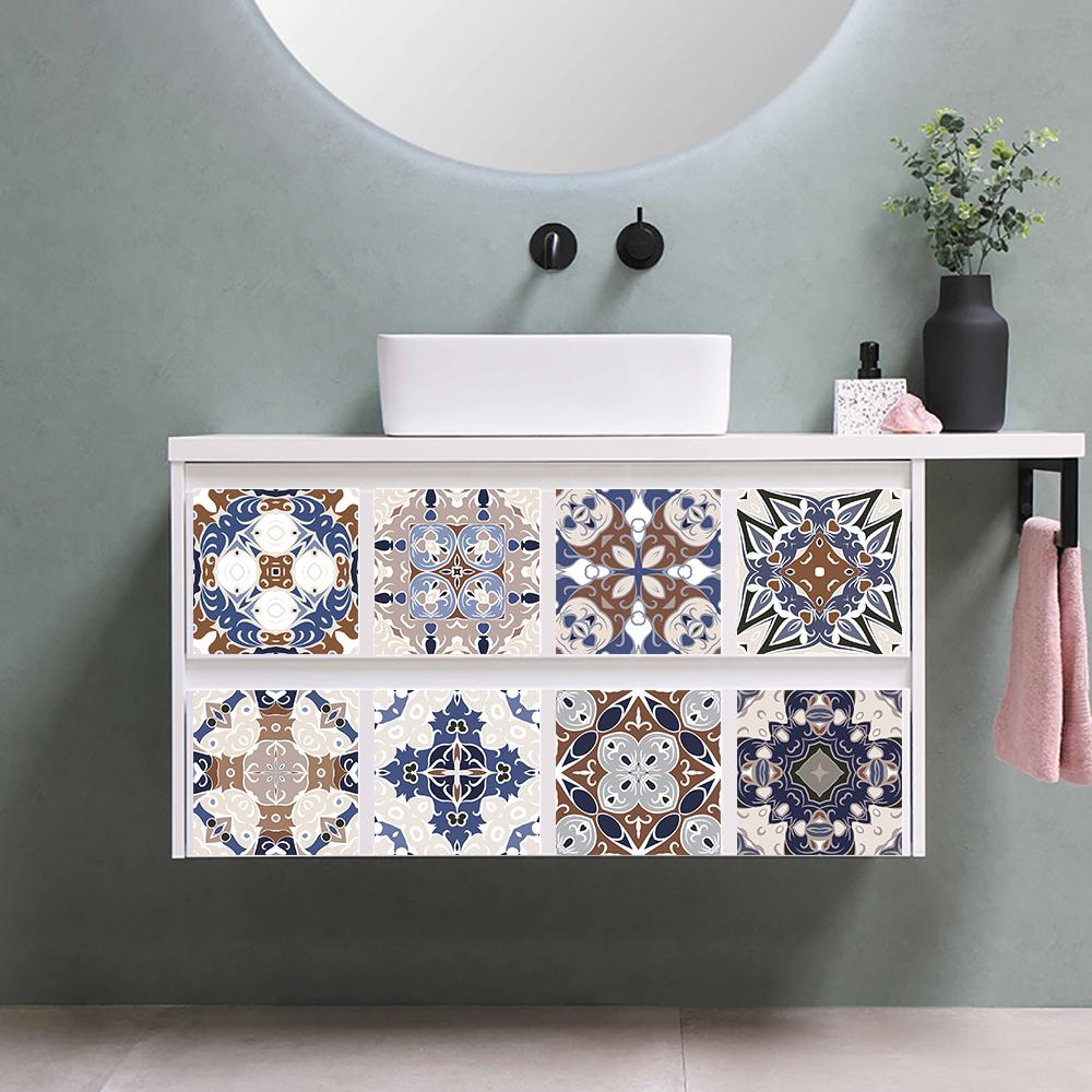 Película adhesiva para azulejos, 28 estilos a elegir, para azulejos/suelo en la cocina, protector contra salpicaduras, papel tapiz artístico para suelo, calcomanías de pared