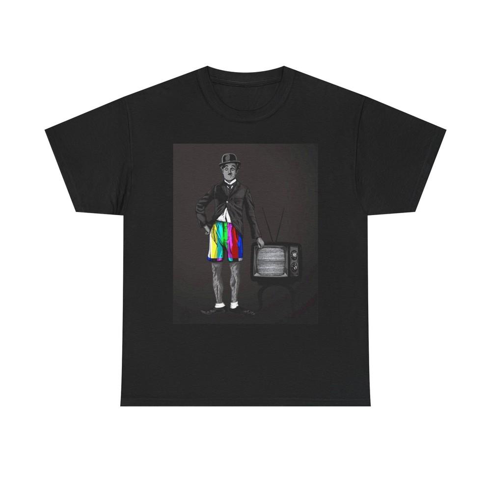 Charlie Chaplin Rainbow Vintage Graphic T Shirt Brand New Cotton Tee Unisex T-Shirt S