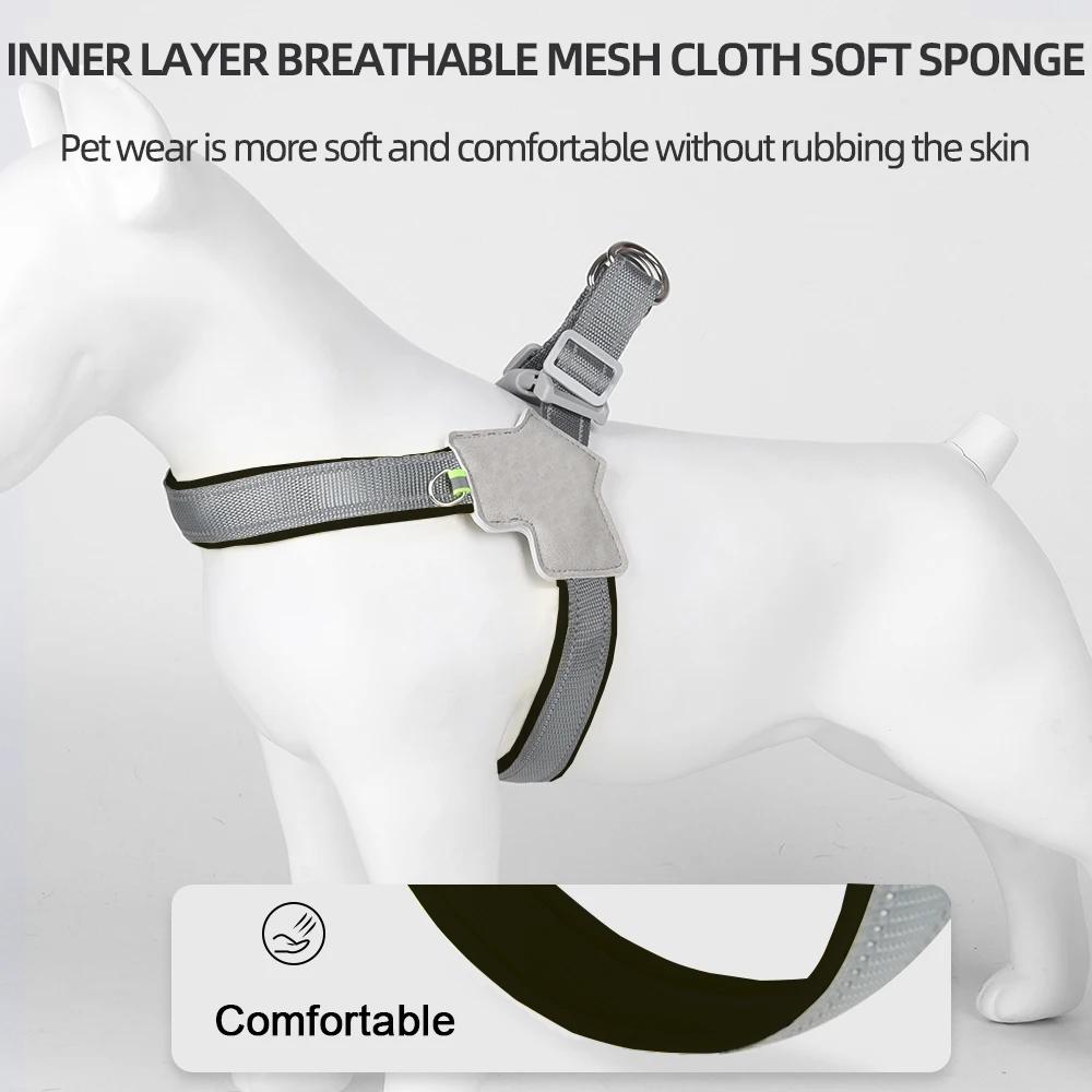 Haustiergeschirr Reflektierend Outdoor Welpen Brustgurt mit D-Ring für kleine Hunde Katzen Atmungsaktive Verstellbare Weste Bulldoggen Zubehör