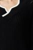 Women's Fashionable Stylish Sweater Black Wide Fit Color Blocked Knitwear Sweater