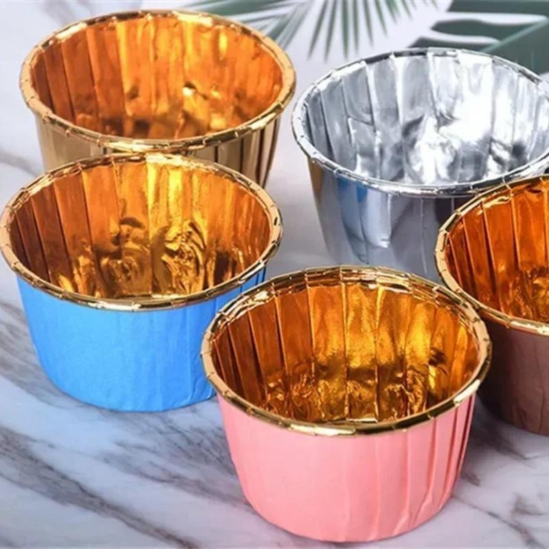 50-150Pcs Cupcake Mold Paper Cup Oilproof Cupcake Liner Baking Cup Tray Case Wedding Party Caissettes Golden Muffin Wrapper Paper