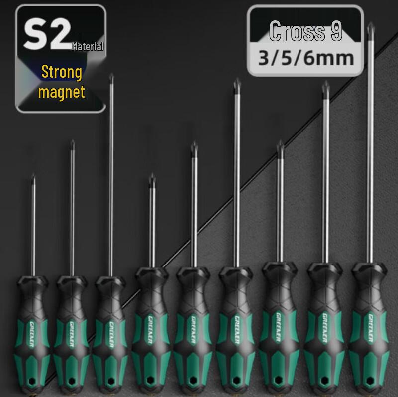 Green Forest Industrial Grade 9-Piece Screwdriver Set CN plug (adapter included)