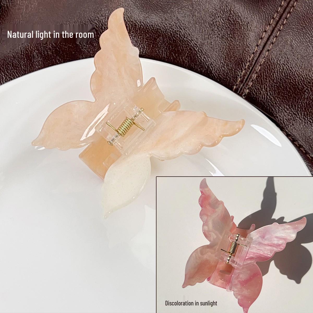 Очаровательная меняющая цвет корейская заколка-бабочка для волос - Милая заколка-акула головной убор для женщин