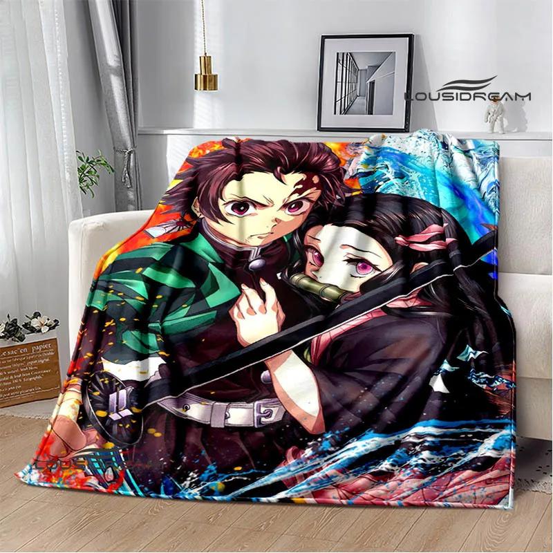 Demon Slayer s potiskem Dětská teplá deka Flanel Měkká a pohodlná deka na piknik Dárek k narozeninám