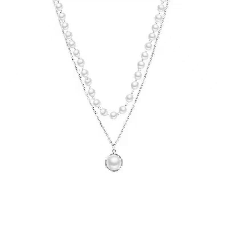 Retro Double-Layer Pearl Choker Necklace - Minimalist Luxury, Trendy Women's Clavicle Chain Jewelry
