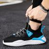 Men's shoes breathable fly-woven running shoes platform heightening casual shoes men's round head lace-up sports shoes