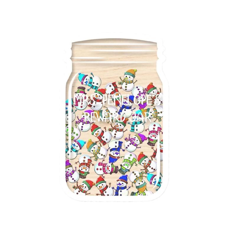 Christmas Santa Reward Jar Wood Snowman Tree Reward Jar Encouraging Positive Behavior Kids for Teachers Children Gift